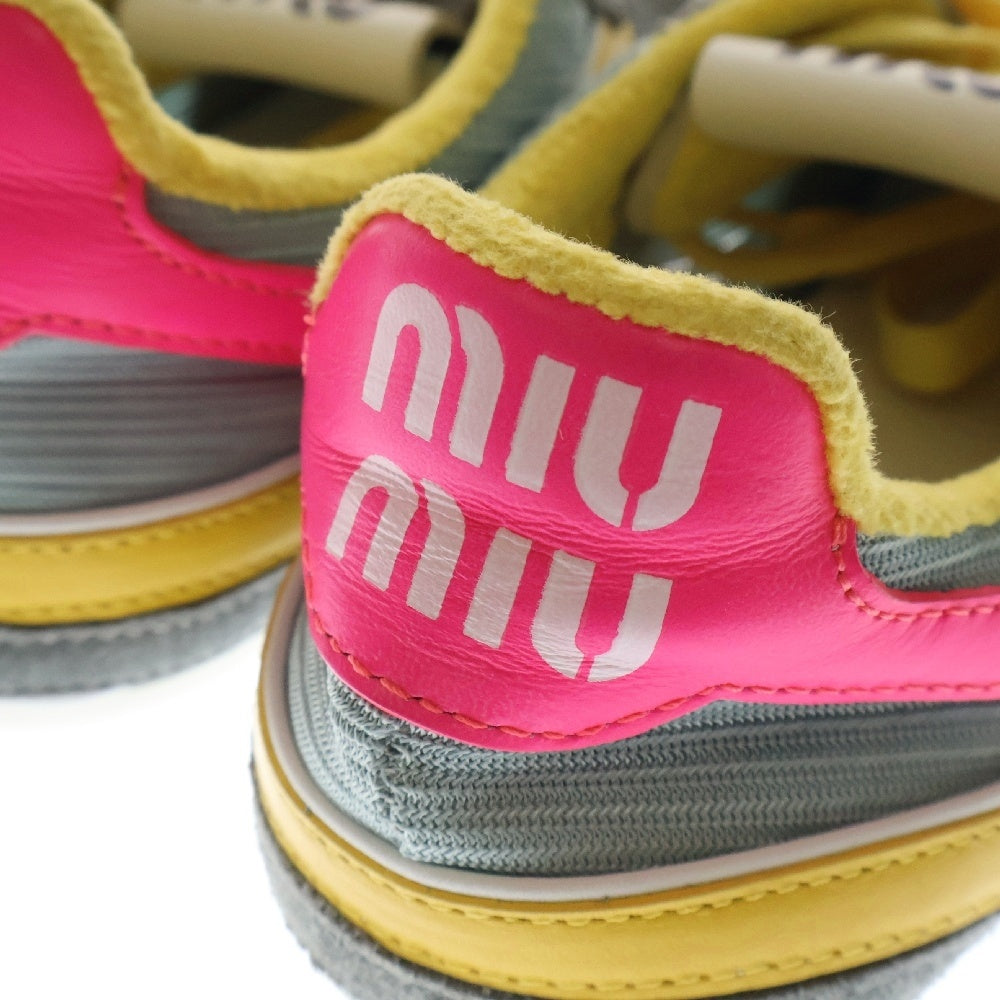 miumiu(ミュウミュウ) Gymnasium technical ジムナジウム テクニカルファブリック スエード レザー切替 ローカットスニーカー マルチ レディース 38/24cm 5E428E_71L_F03TC_F_A005