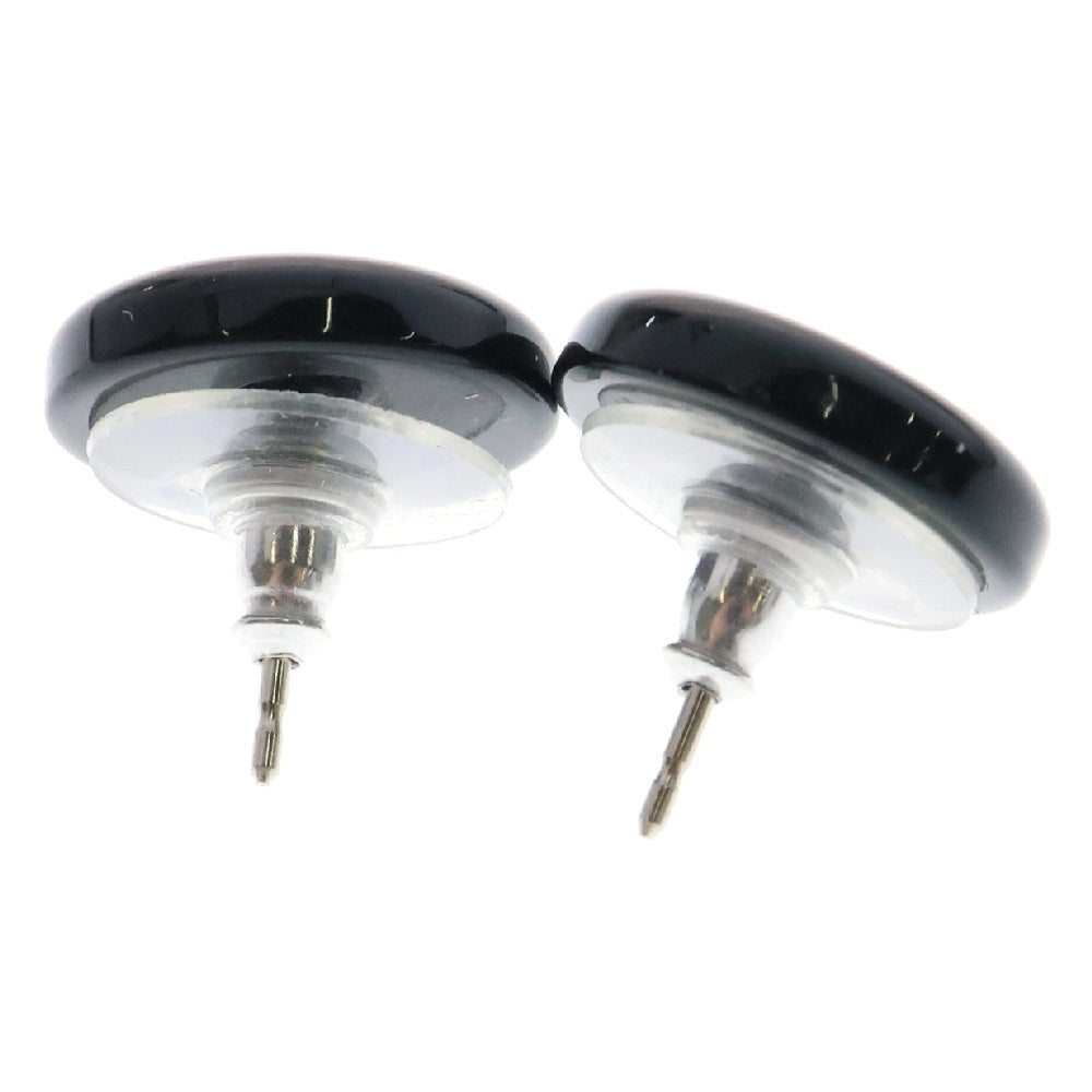 CHANEL(シャネル) ココマーク ラウンド ピアス 黒 ラインストーン 04V