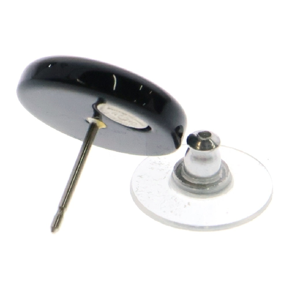 CHANEL(シャネル) ココマーク ラウンド ピアス 黒 ラインストーン 04V