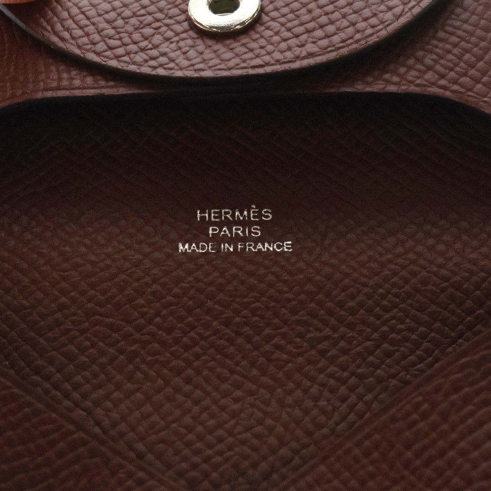 HERMES(エルメス) バスティア ルージュアッシュ 小物入れ コインケース レッド レザー エプソン W刻印 SV金具
