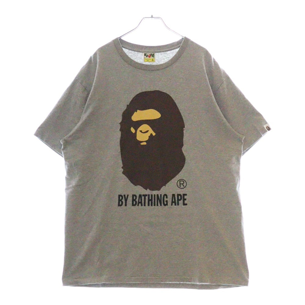 BAPE BY A BATHING APE(ベイプ ア ベイシング エイプ) ロゴプリント Tシャツ グレー コットン 半袖 メンズ