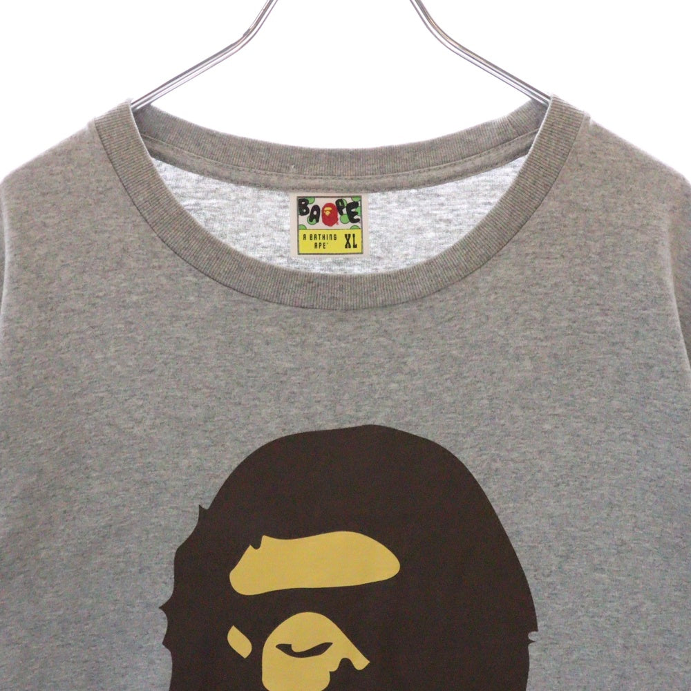 BAPE BY A BATHING APE(ベイプ ア ベイシング エイプ) ロゴプリント Tシャツ グレー コットン 半袖 メンズ
