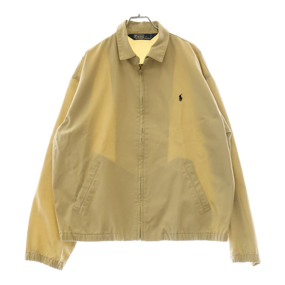 RALPH LAUREN(ラルフローレン) デニムジッパーブルゾンジャケット スウィングトップ ゴールド金具 コットン ベージュ