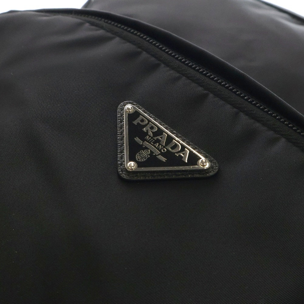 PRADA(プラダ) Re-Nylon xサフィアーノレザー バックパック リュックサック ブラック シルバー金具 トライアングルロゴプレート ナイロン×レザー 2VZ104