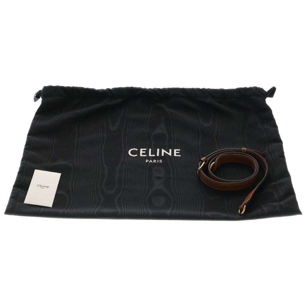 CELINE(セリーヌ) アポリーヌ ミディアム トリオンフ ブラウン レザー ゴールド金具 2WAY ハンドバッグ ショルダーバッグ