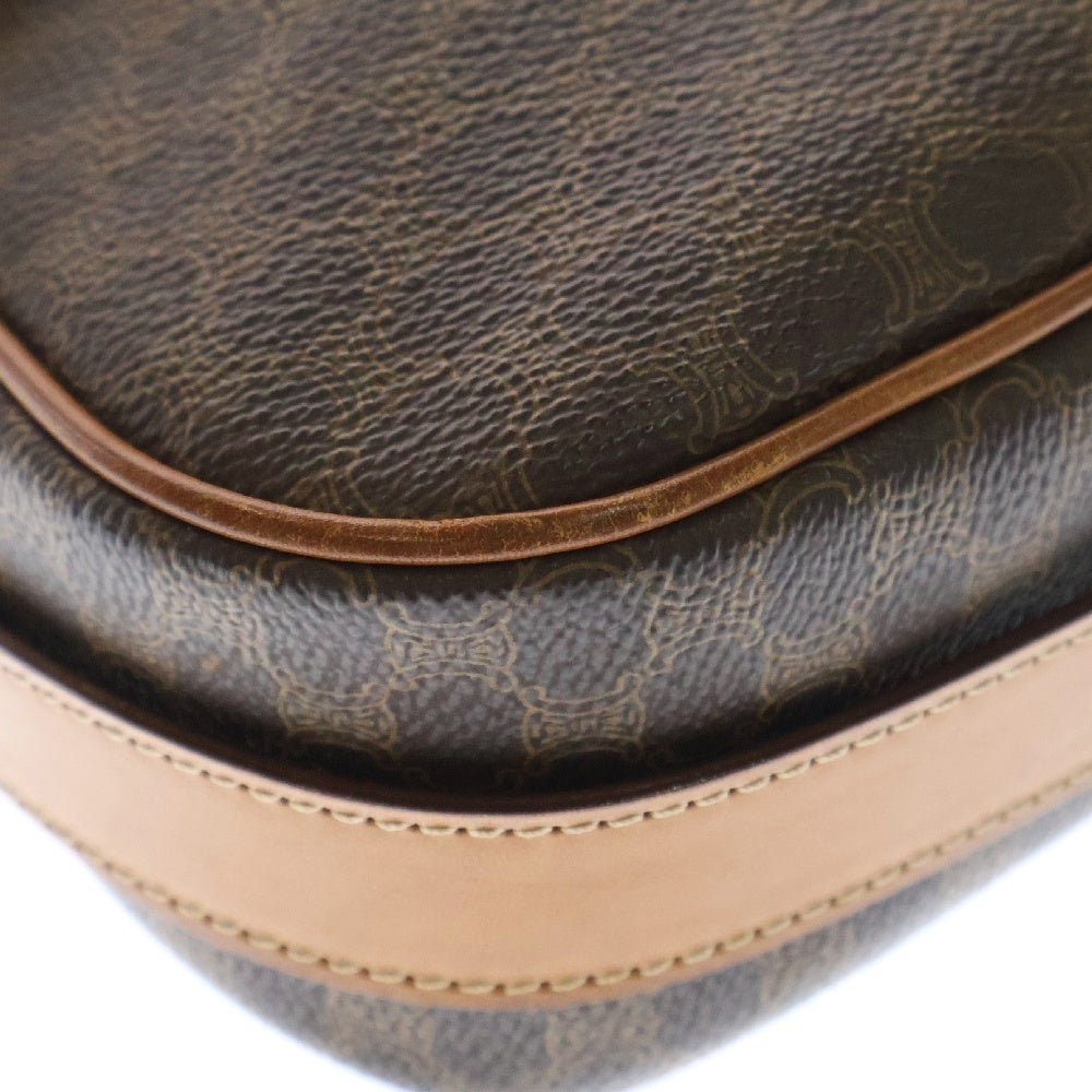 CELINE(セリーヌ) マカダム ショルダーバッグ ブラウン PVCレザー ヴィンテージ