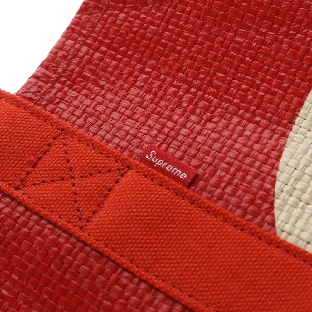 SUPREME(シュプリーム) 20SS Raffia Tote Bag ラフィアトートバッグ ビッグロゴ レッド