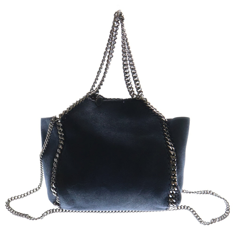STELLA McCARTNEY(ステラマッカートニー) ファラベラ 2WAYハンドバッグ ショルダーバッグ チェーンバッグ ネイビー スエード シルバー金具