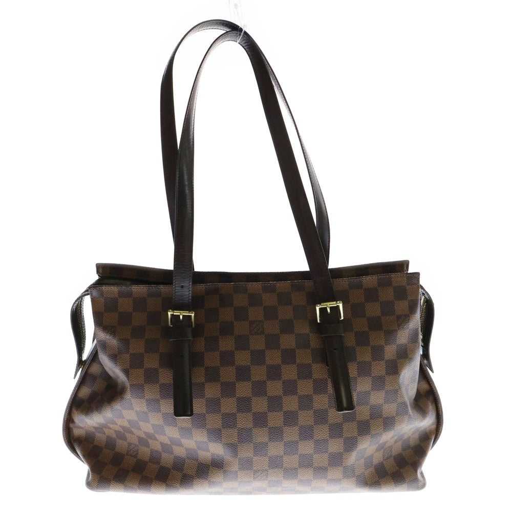 LOUIS VUITTON(ルイヴィトン) ダミエ チェルシー トートバッグ ハンドバッグ ブラウン ゴールド金具 レザー×PVC N51119