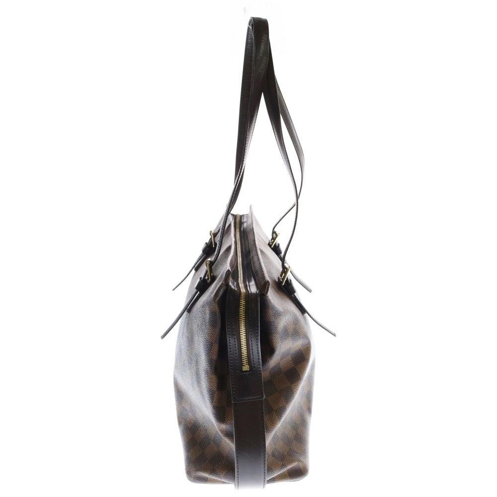 LOUIS VUITTON(ルイヴィトン) ダミエ チェルシー トートバッグ ハンドバッグ ブラウン ゴールド金具 レザー×PVC N51119