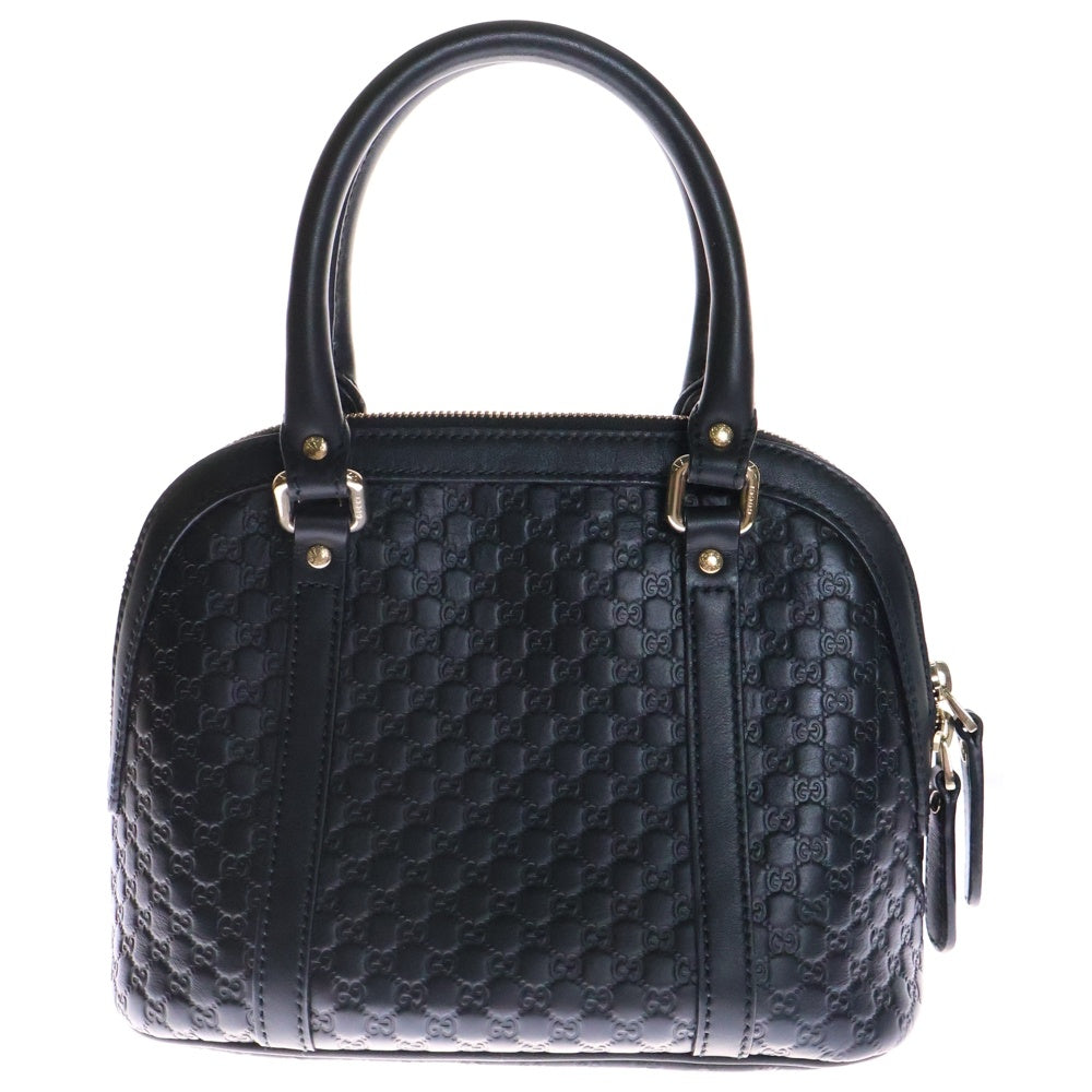 GUCCI(グッチ) マイクログッチシマ 2WAY ショルダーバッグ ハンドバッグ ブラック レザー