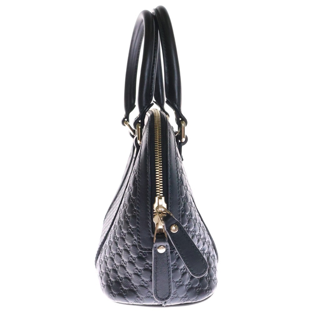 GUCCI(グッチ) マイクログッチシマ 2WAY ショルダーバッグ ハンドバッグ ブラック レザー