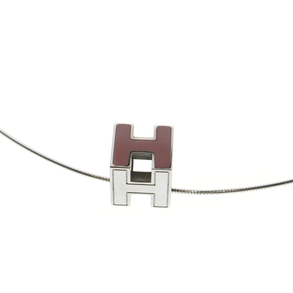 HERMES(エルメス) Hキューブ ネックレス ペンダント シルバー×ピンク