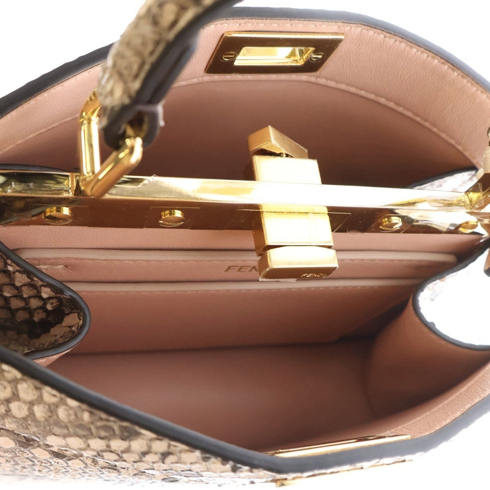 FENDI(フェンディ) ピーカブー アイシーユー ミニ 2WAY ショルダーバッグ ハンドバッグ ブラウン ピンク 8BN335