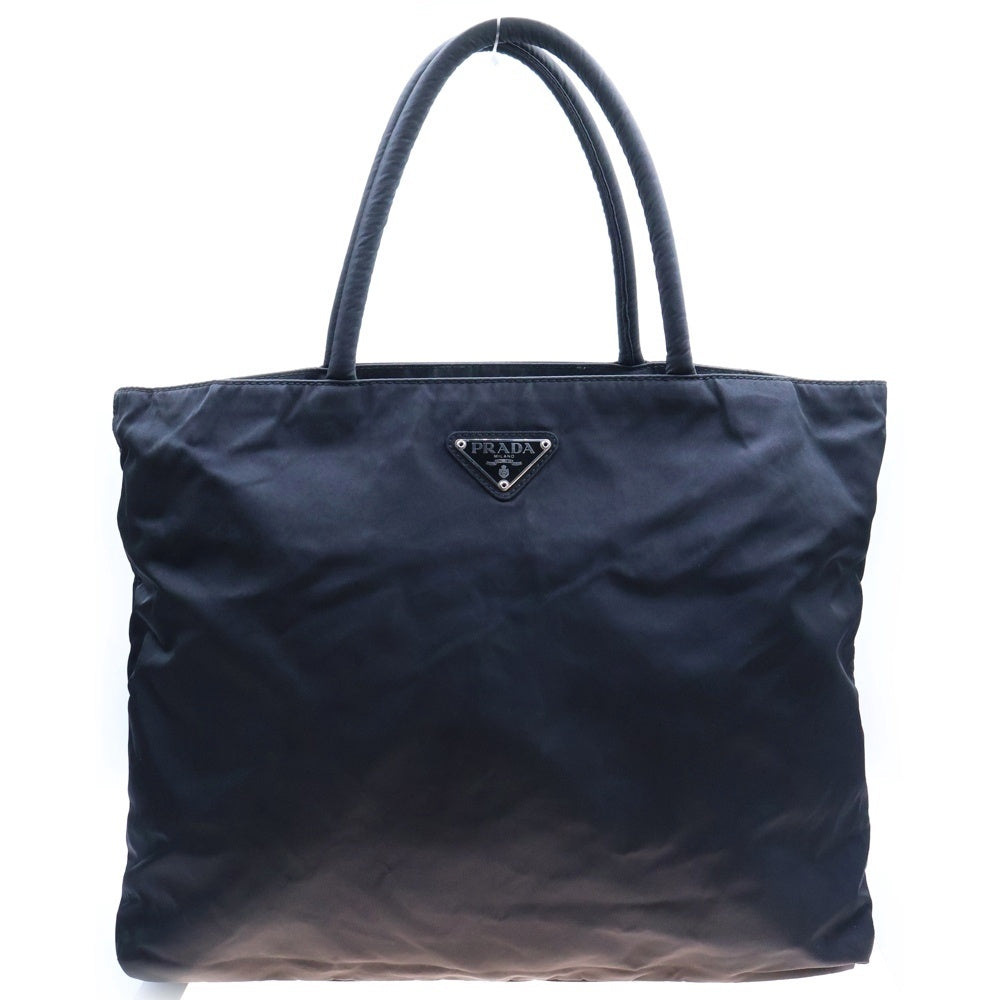PRADA(プラダ) テスート ハンドバッグ トートバッグ トライアングルロゴ三角プレート シルバー金具 ブラック ナイロン B7354