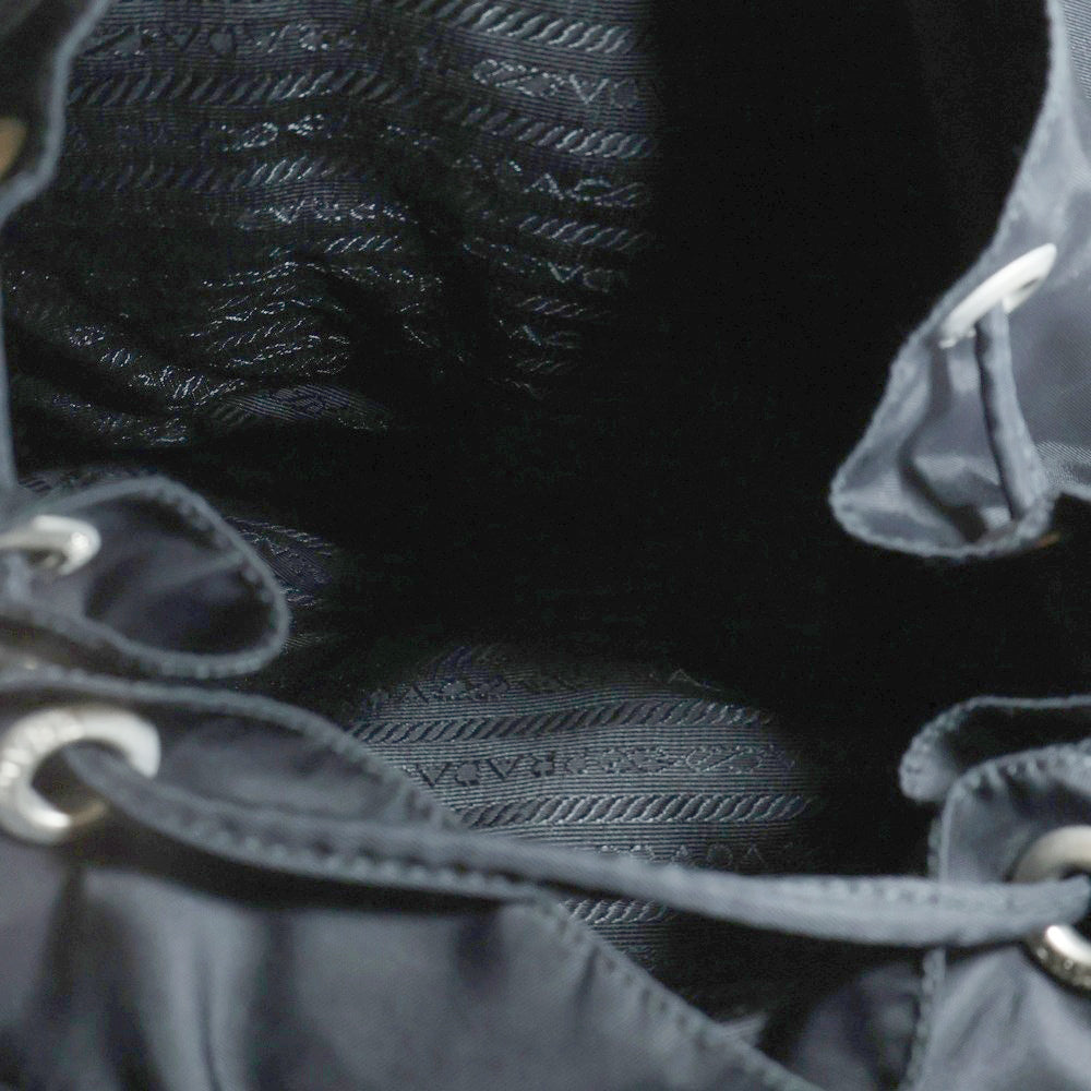 PRADA(プラダ) テスート バックパック リュックサック ミニバッグ ブラック トライアングルロゴプレート シルバー金具 ナイロン B2811F