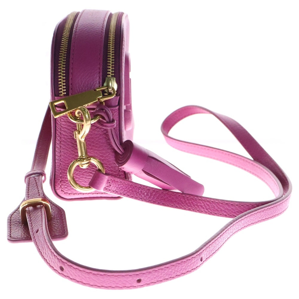 MARC JACOBS(マークジェイコブス) ショルダーバッグ ピンク レザー フリンジ ポシェットバッグ