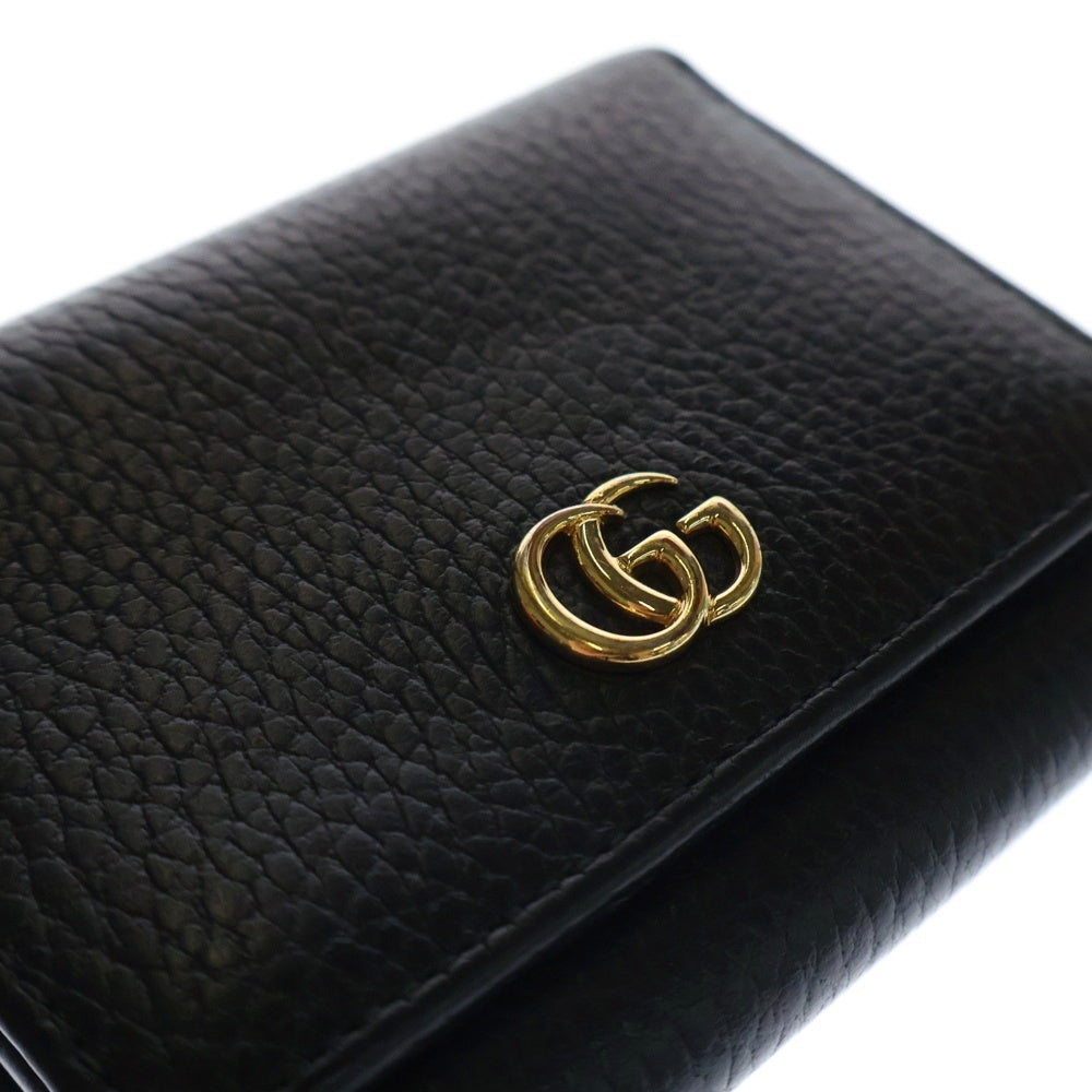 GUCCI(グッチ) GGマーモント 三つ折り財布 ブラック レザー コンパクトウォレット 474746