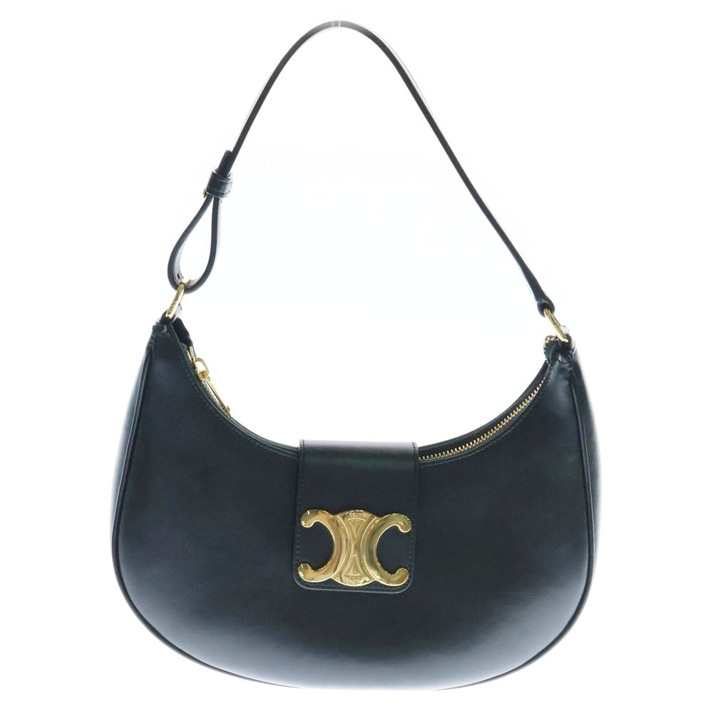 CELINE(セリーヌ) アヴァ トリオンフ ワンショルダーバッグ ハンドバッグ レザー ブラック ゴールド金具
