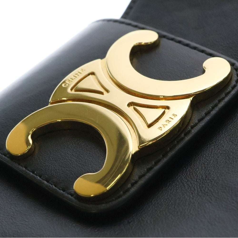 CELINE(セリーヌ) アヴァ トリオンフ ワンショルダーバッグ ハンドバッグ レザー ブラック ゴールド金具