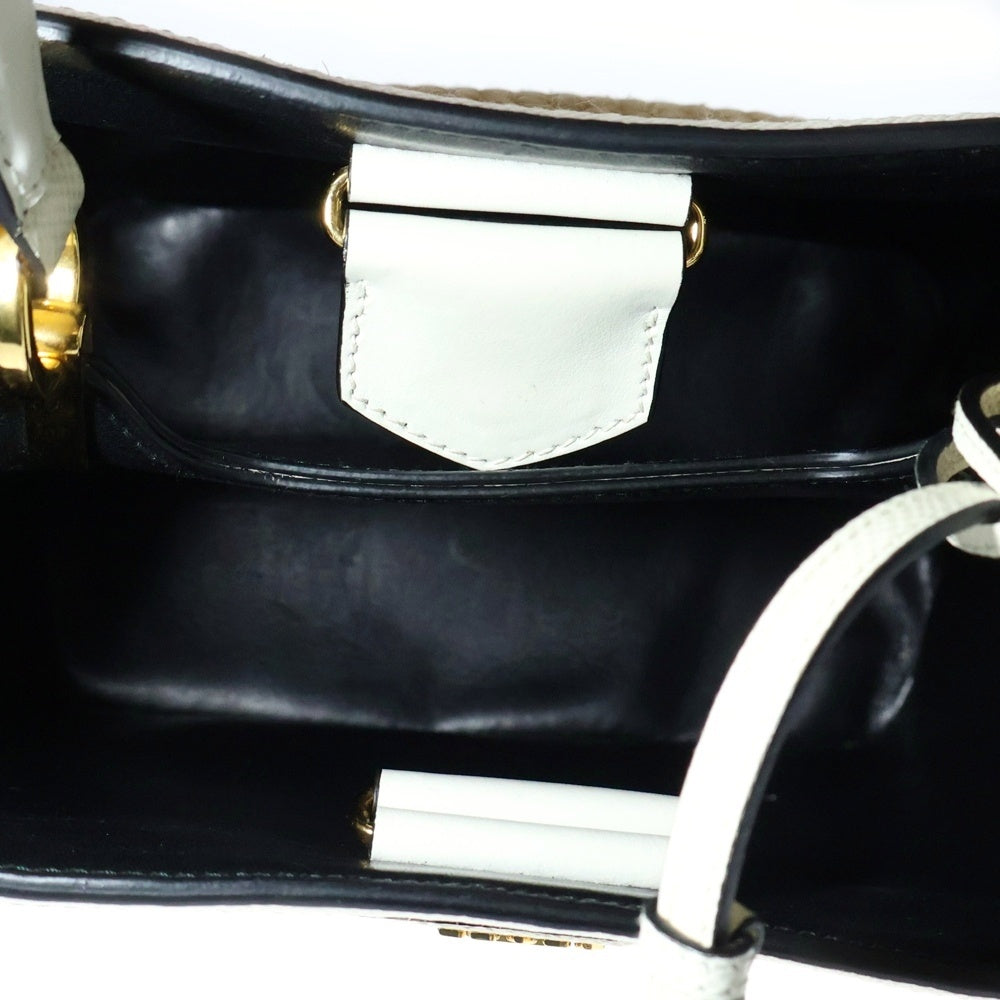 PRADA(プラダ) パニエ 2wayハンドバッグ ホワイト×ベージュ 1BA212