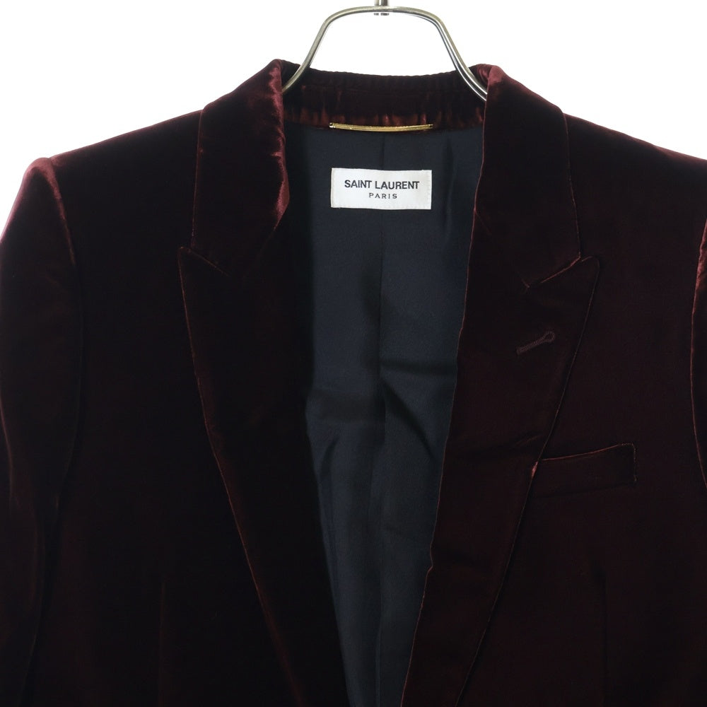 SAINT LAURENT PARIS(サンローランパリ) ベロア テーラードジャケット ボルドー 517740 レディース