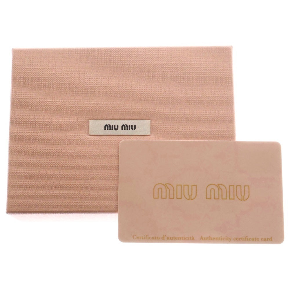 miumiu(ミュウミュウ) マドラスロゴ 三つ折り財布 コンパクトウォレット ゴールド金具 ピンク レザー 5MH021