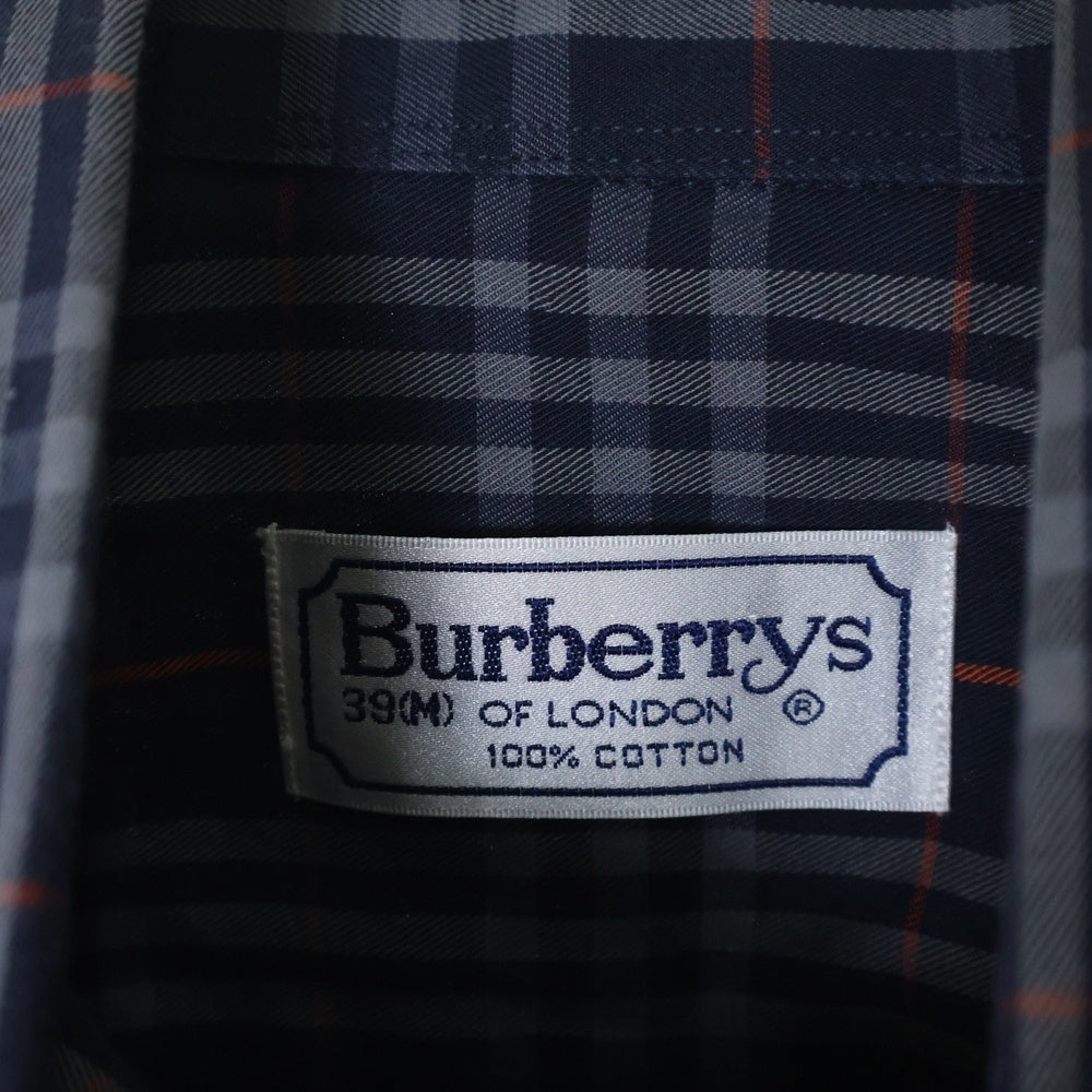 BURBERRYS(バーバリーズ) ボタンダウン 長袖チェックシャツ ネイビー