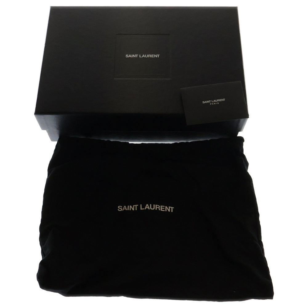 SAINT LAURENT PARIS(サンローランパリ) ルー ショルダーバッグ 斜め掛けバッグ Vステッチ ブラック ゴールド金具 レザー フリンジ 574494