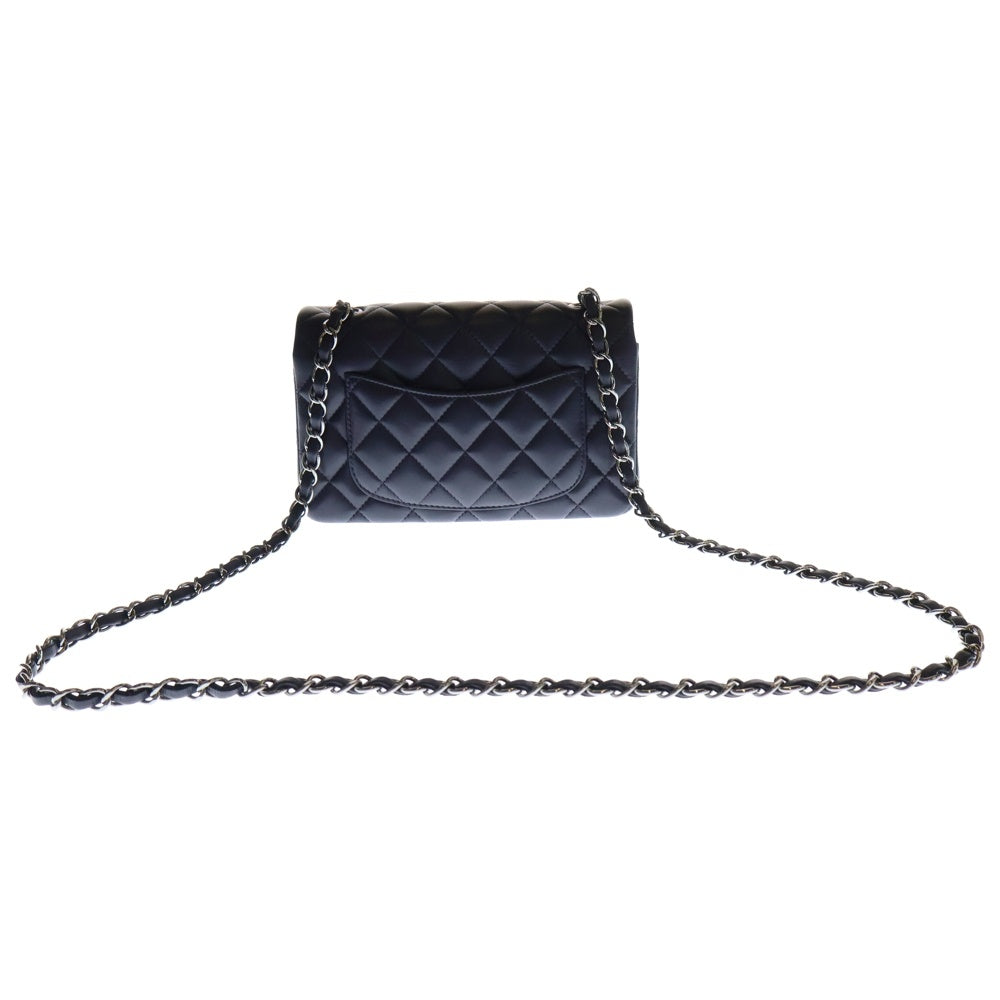 CHANEL(シャネル) ミニマトラッセ20 チェーンショルダーバッグ ネイビー ラムスキン シルバー金具