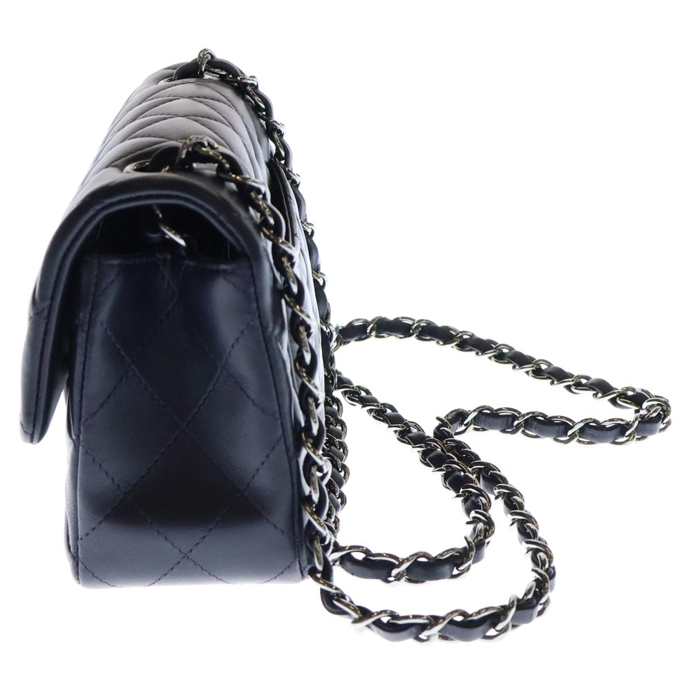 CHANEL(シャネル) ミニマトラッセ20 チェーンショルダーバッグ ネイビー ラムスキン シルバー金具