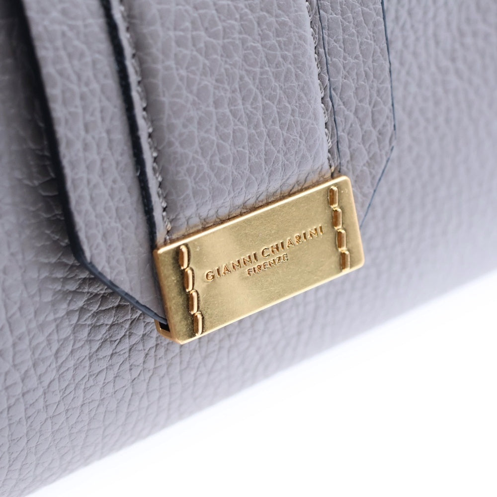 GIANNI CHIARINI(ジャンニ キアリーニ) ショルダーバッグ グレージュ レザー ゴールド金具