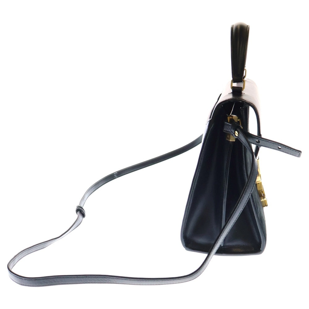 SAINT LAURENT PARIS(サンローランパリ) YSLロゴ カサンドラ 2WAY スエード切替 レザーハンドバッグ ショルダーバッグ ブラック レディース 623931