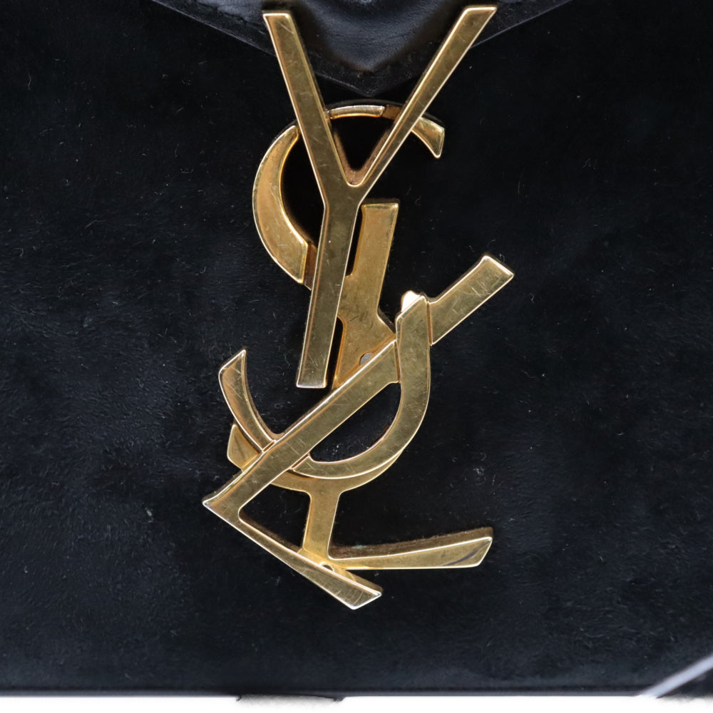SAINT LAURENT PARIS(サンローランパリ) YSLロゴ カサンドラ 2WAY スエード切替 レザーハンドバッグ ショルダーバッグ ブラック レディース 623931