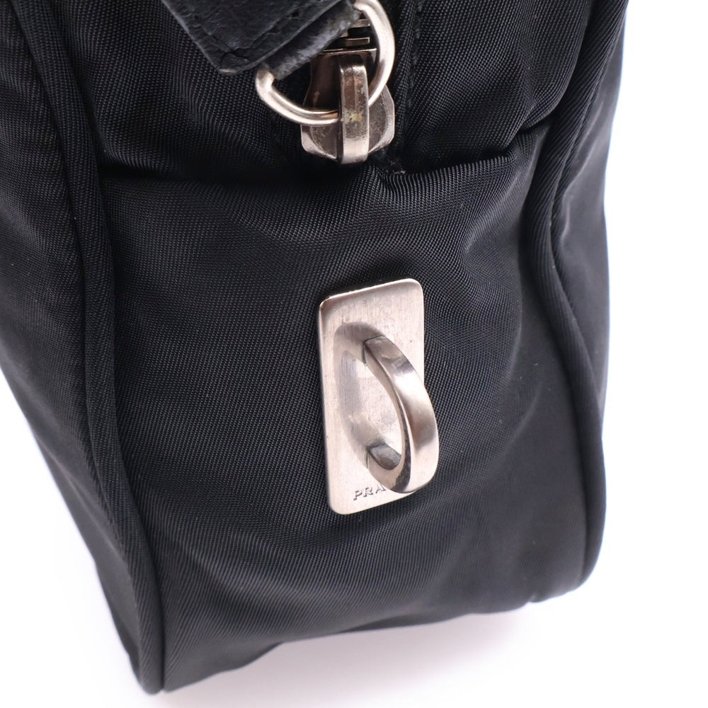 PRADA(プラダ) トートバッグ ハンドバッグ ミニバッグ トライアングルロゴプレート ブラック シルバー金具 テスート ナイロン
