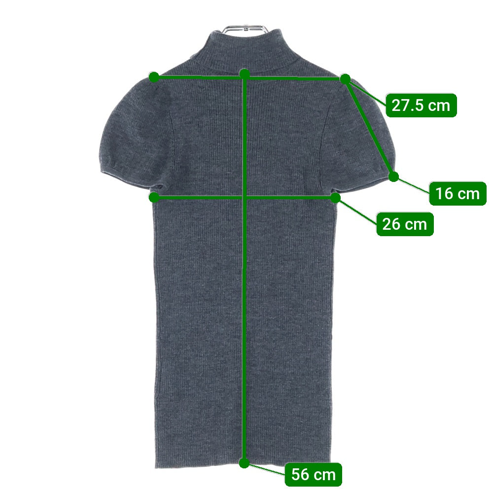 BURBERRY BLUE LABEL(バーバリーブルーレーベル) タートルネックニット半袖Tシャツ グレー