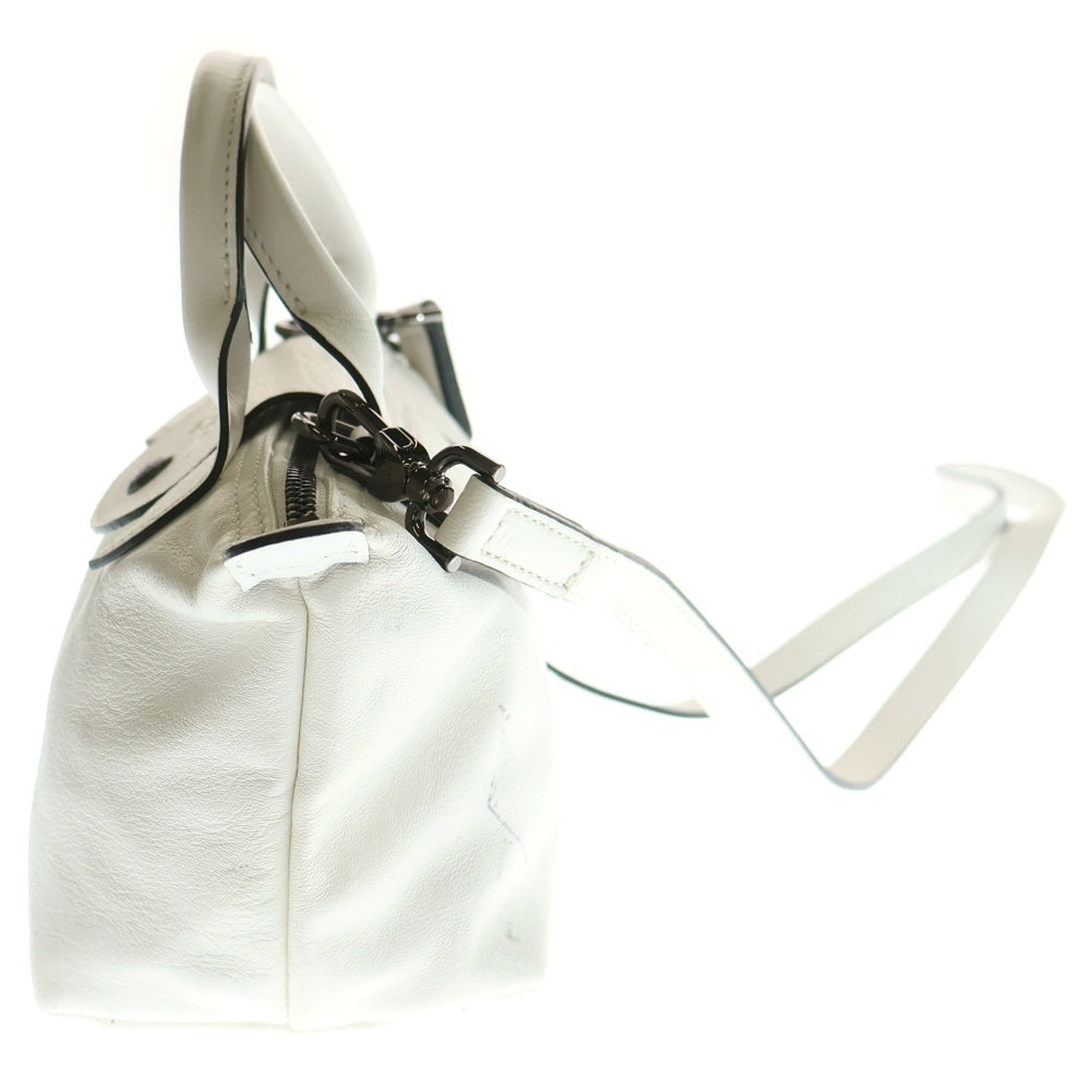LONGCHAMP(ロンシャン) レザー 2WAY プリアージュ ハンド ショルダーバッグ ガンメタ金具 ホワイト