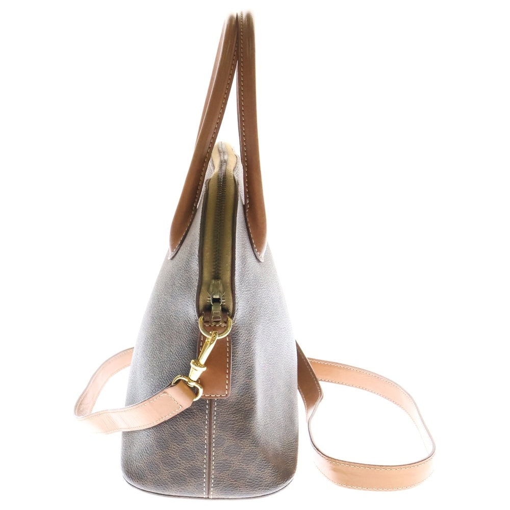 CELINE(セリーヌ) マカダム 2WAY ショルダーバッグ ハンドバッグ ブラウン PVC×レザー