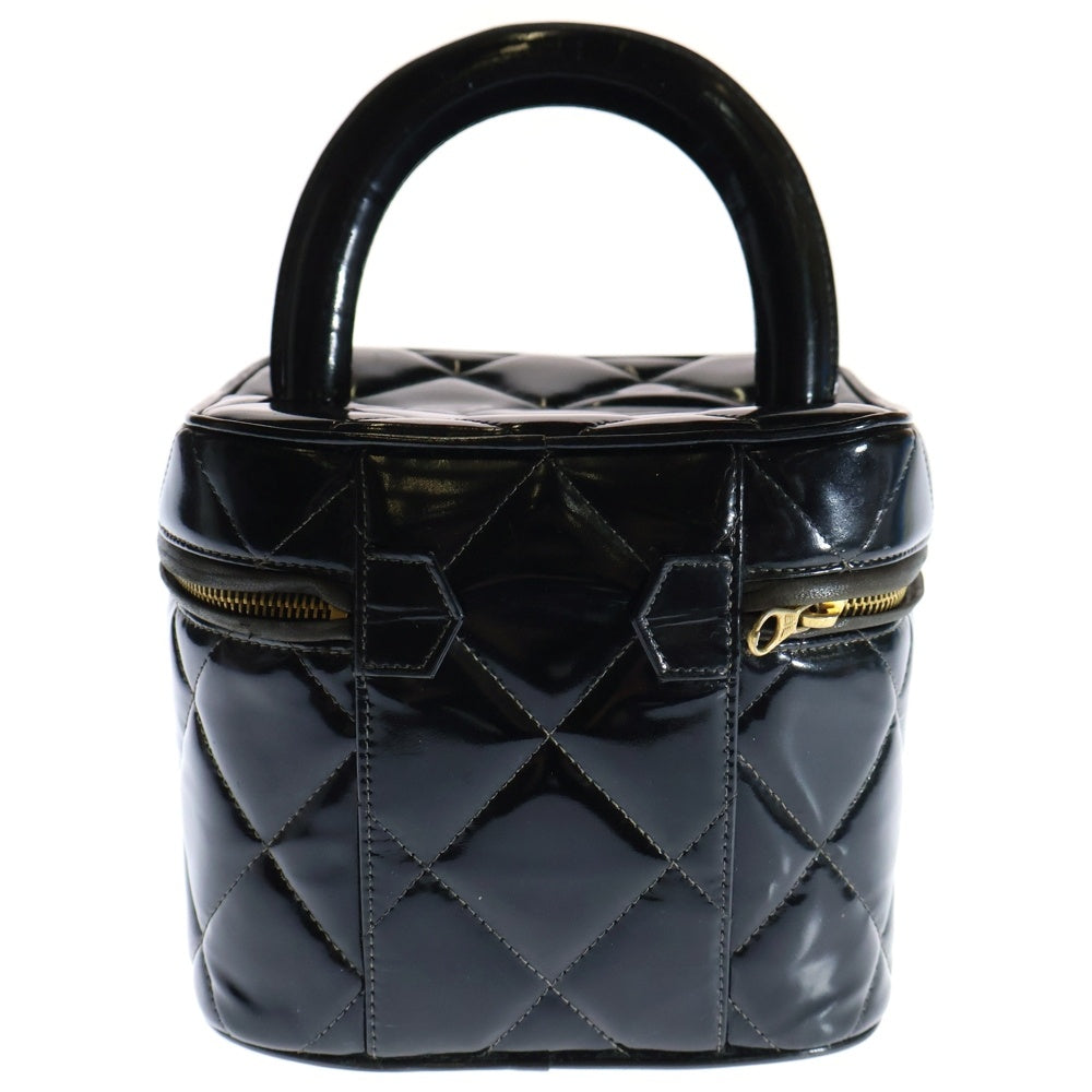 CHANEL(シャネル) マトラッセ バニティバッグ メイクバッグ ハンドバッグ ブラック ゴールド金具 パテント 4871773