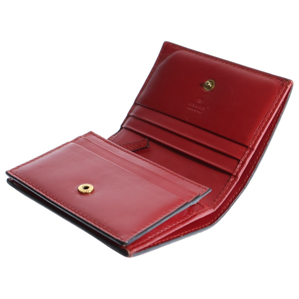 GUCCI(グッチ) グッチシマ チェリー コンパクトウォレット 三つ折り財布 レッド ゴールド金具 レザー 476050