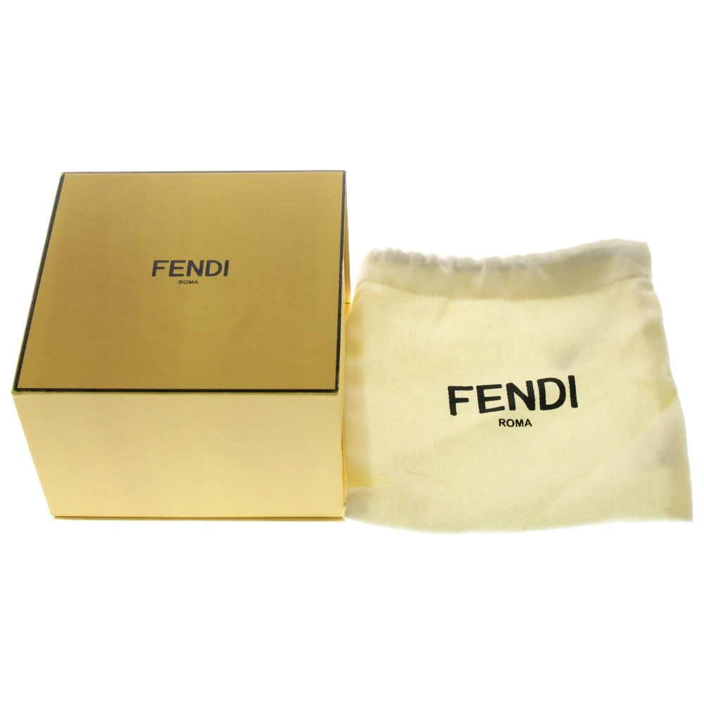 FENDI(フェンディ) FFダイヤモンド 三つ折り財布 コンパクトウォレット コインケース ゴールド金具 ホワイト レザー 8M0480