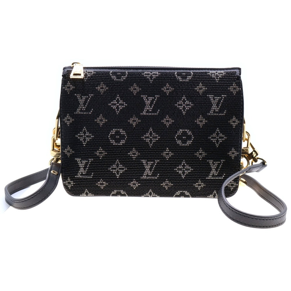 LOUIS VUITTON(ルイヴィトン) モノグラム クッサンBB 2WAY ビーズ レザーチェーンハンドバッグ ショルダーバッグ ブラック レディース M21491