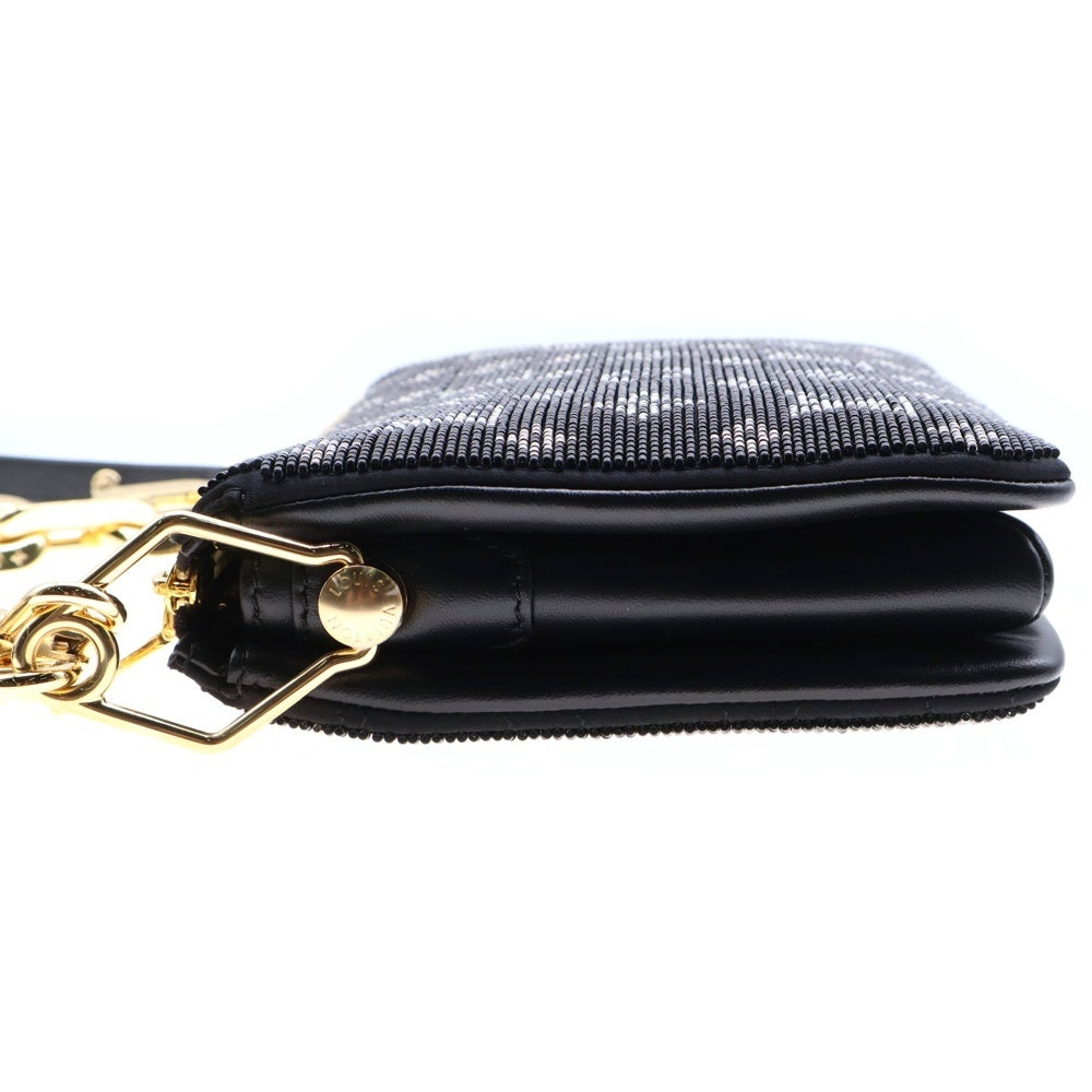 LOUIS VUITTON(ルイヴィトン) モノグラム クッサンBB 2WAY ビーズ レザーチェーンハンドバッグ ショルダーバッグ ブラック レディース M21491