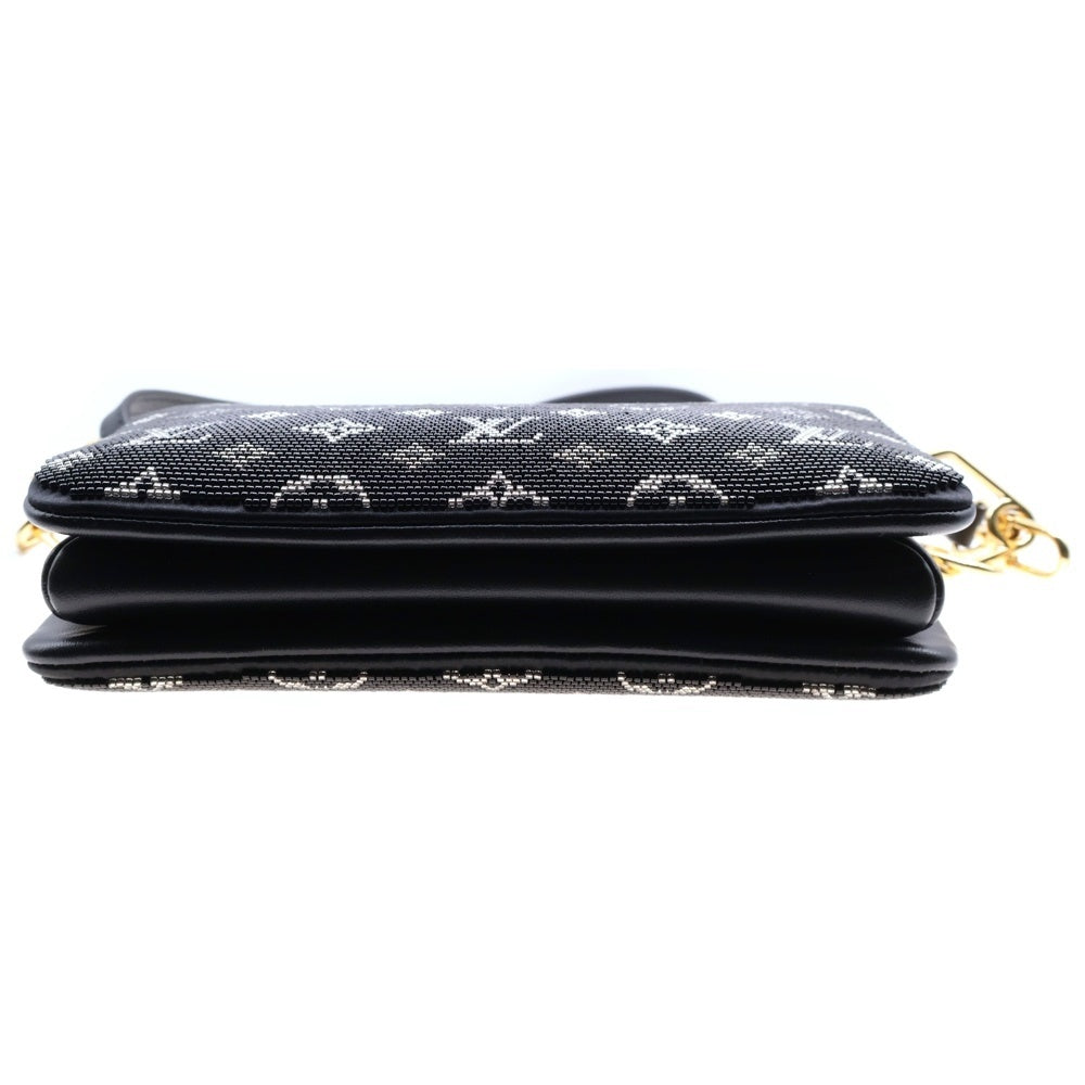 LOUIS VUITTON(ルイヴィトン) モノグラム クッサンBB 2WAY ビーズ レザーチェーンハンドバッグ ショルダーバッグ ブラック レディース M21491