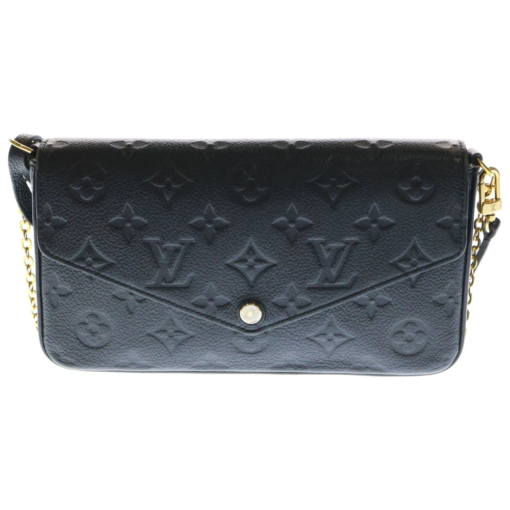 LOUIS VUITTON(ルイヴィトン) ポシェットフェリシー モノグラムアンプラント ノワール レザー チェーンショルダーバッグ ゴールド金具 ブラック M82477 NZ1118