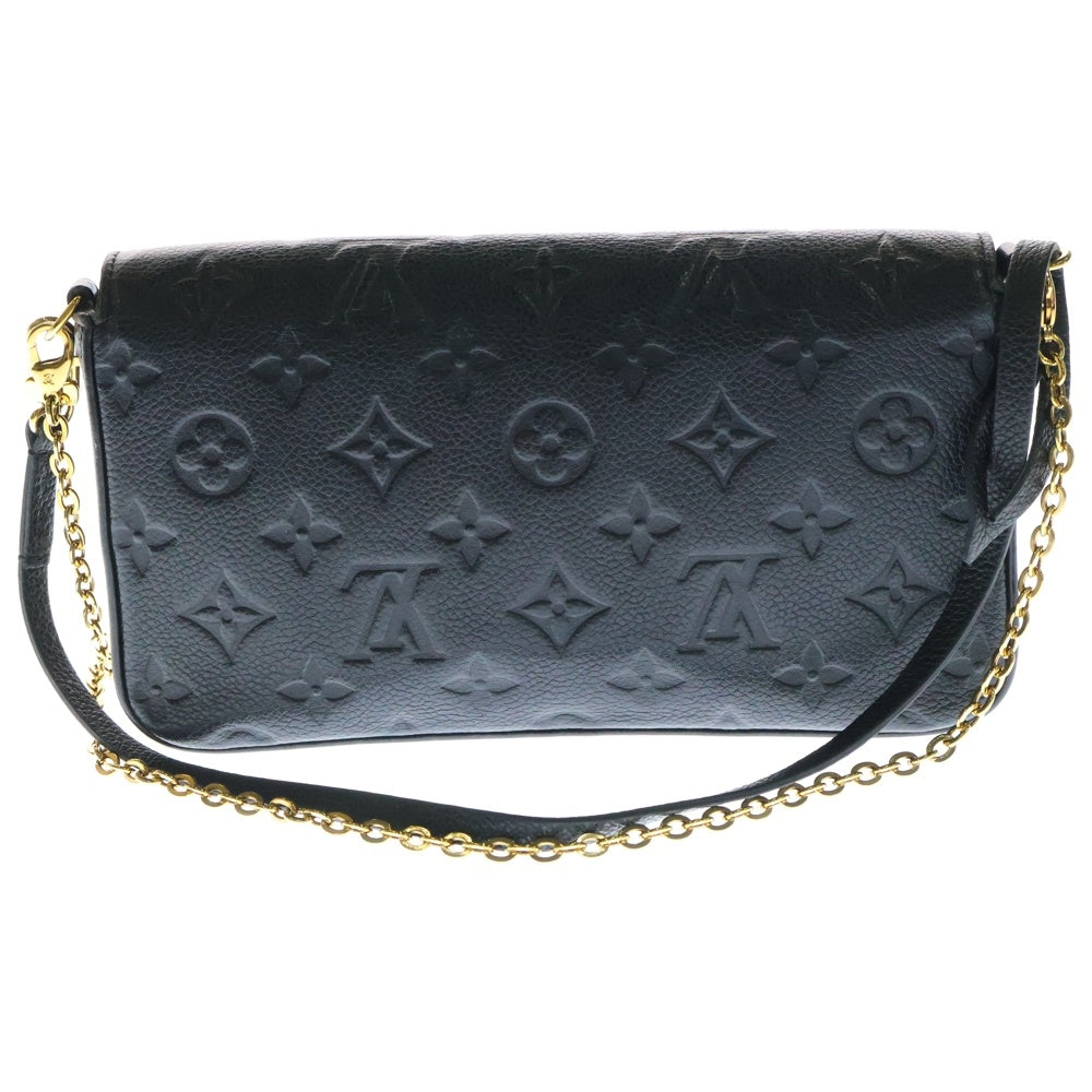 LOUIS VUITTON(ルイヴィトン) ポシェットフェリシー モノグラムアンプラント ノワール レザー チェーンショルダーバッグ ゴールド金具 ブラック M82477 NZ1118