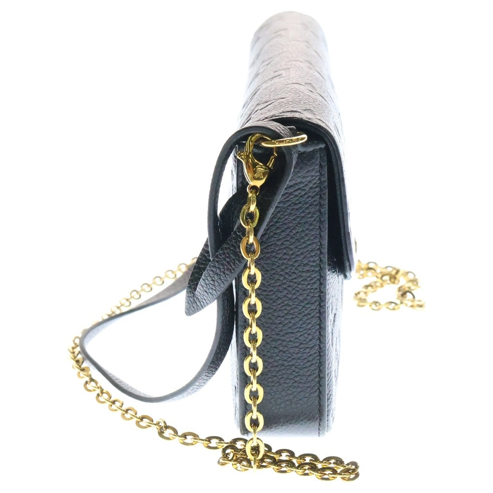 LOUIS VUITTON(ルイヴィトン) ポシェットフェリシー モノグラムアンプラント ノワール レザー チェーンショルダーバッグ ゴールド金具 ブラック M82477 NZ1118