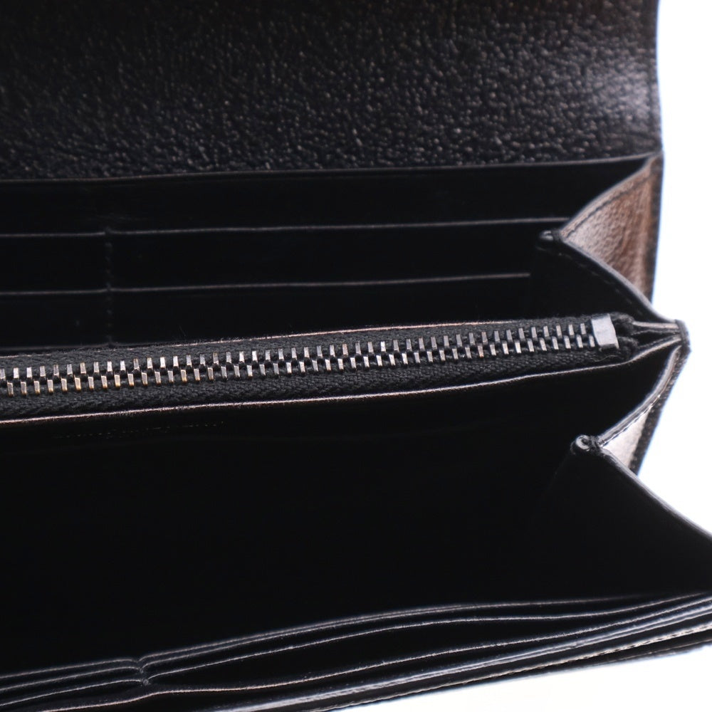 SAINT LAURENT PARIS(サンローランパリ) ロゴプレート ラージ フラップ レザー ロングウォレット 長財布 ブラック 414567