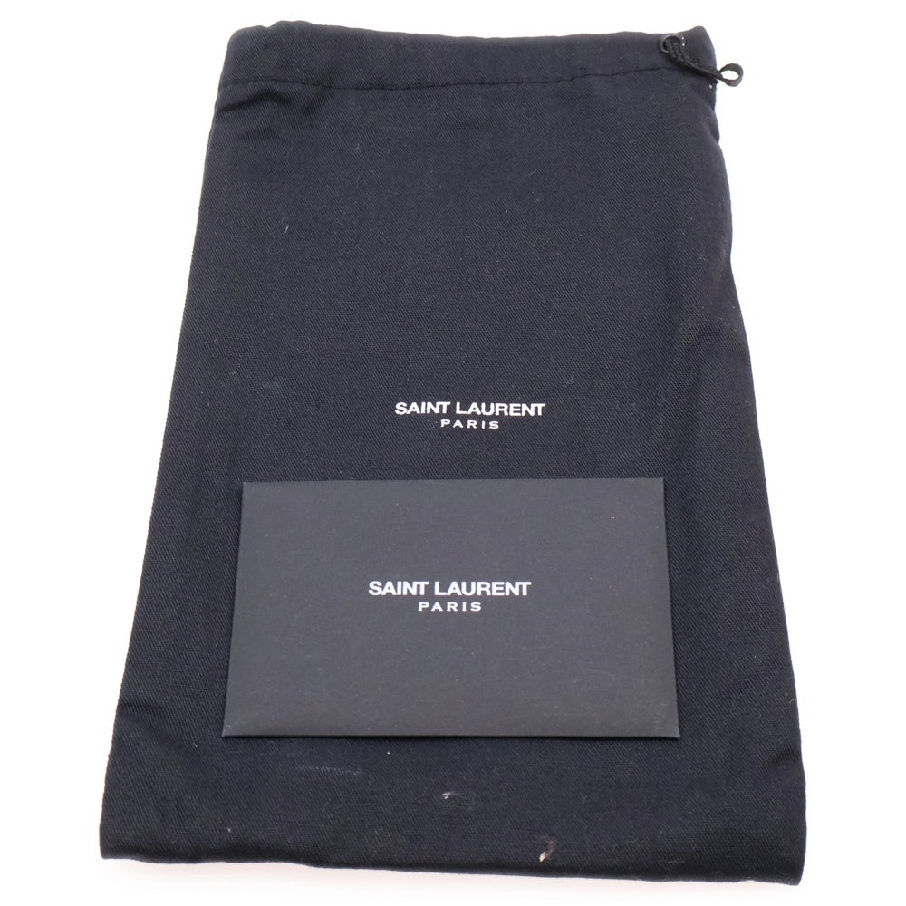 SAINT LAURENT PARIS(サンローランパリ) ロゴプレート ラージ フラップ レザー ロングウォレット 長財布 ブラック 414567