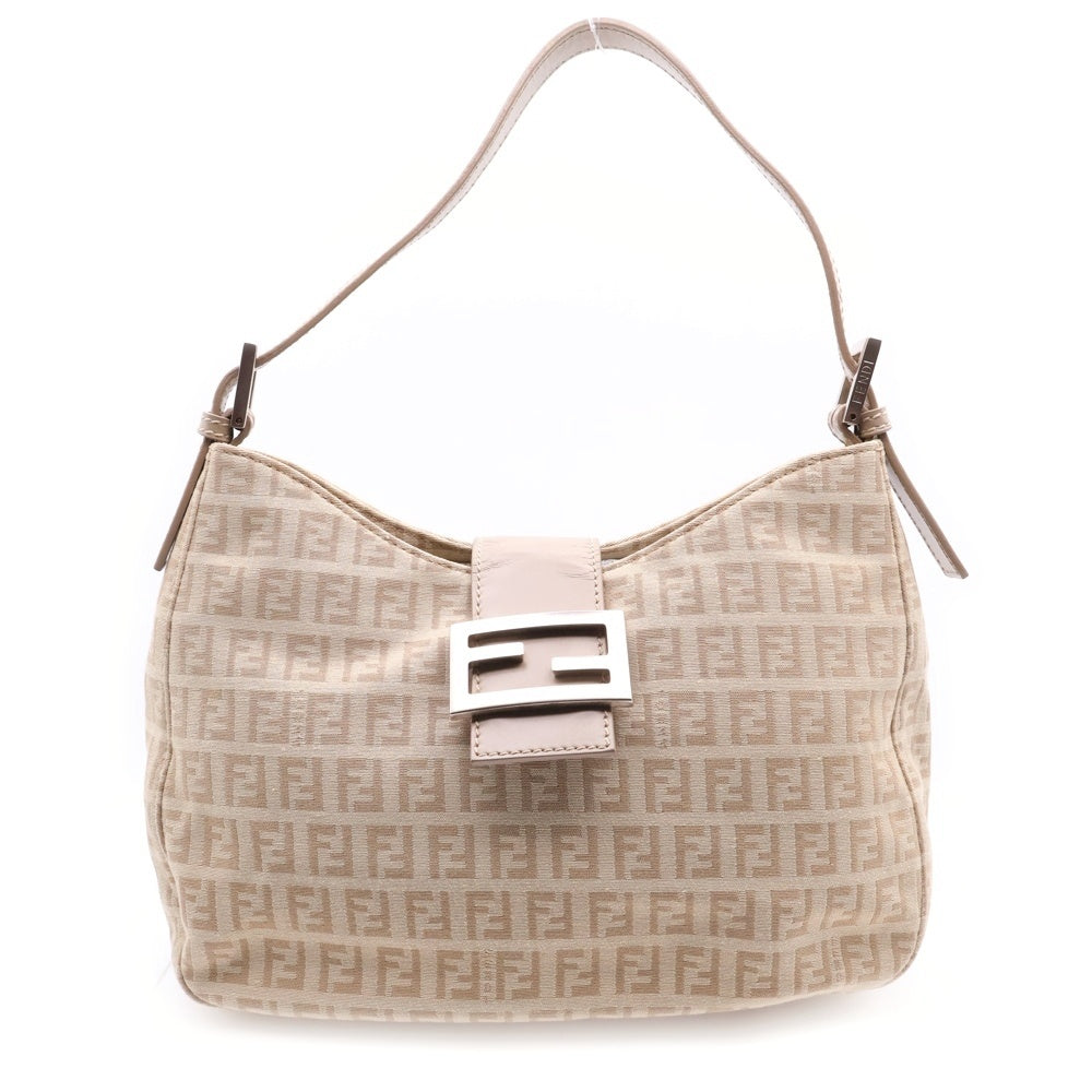 FENDI(フェンディ) マンマバケット ハンドバッグ ワンショルダーバッグ アイボリー シルバー金具 キャンバス×レザー 8BR036